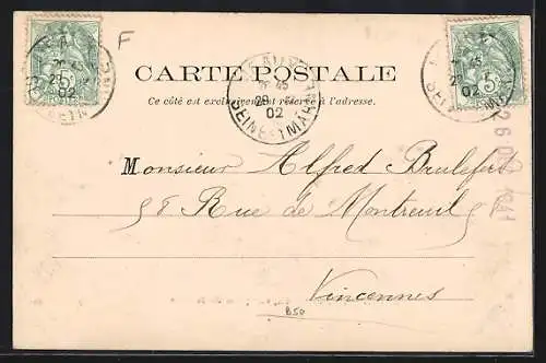 AK Esbly, Rue de Meaux avec vue vers la gare et bâtiments avoisinants