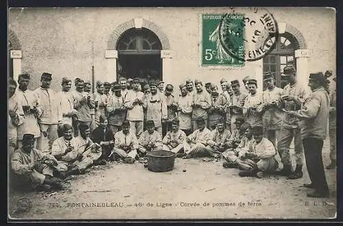 AK Fontainebleau, 46e de Ligne, Corvée de pommes de terre