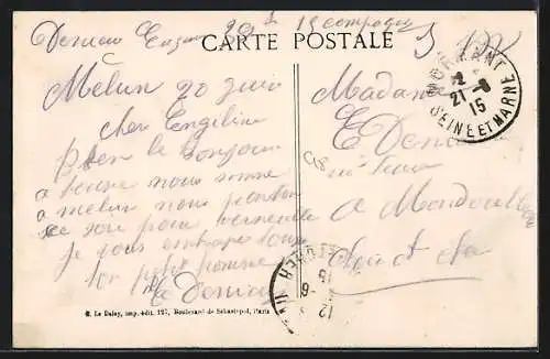 AK Melun, Rue Saint-Barthélemy avec bâtiments historiques