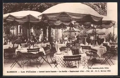 AK Barbizon, Les Pléiades, Jardin et restaurant d`été ouvert toute l`année