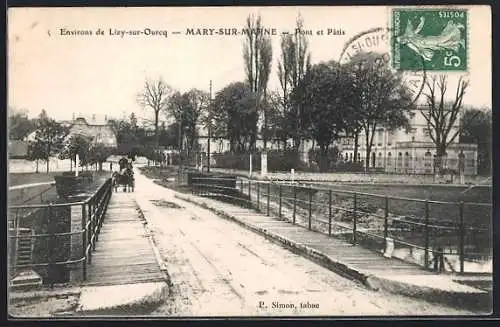 AK Mary-sur-Marne, Pont et pâtis