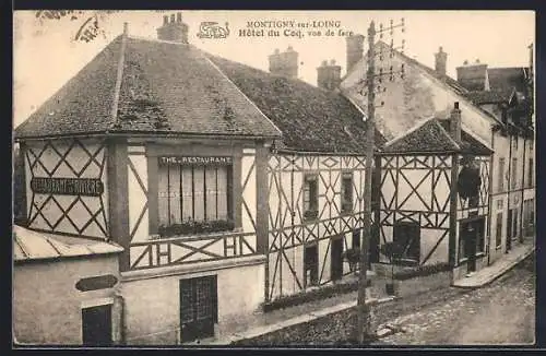 AK Montigny-sur-Loing, Hôtel du Coq, vue de face