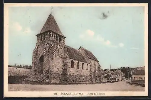 AK Égligny, Place de l`Église