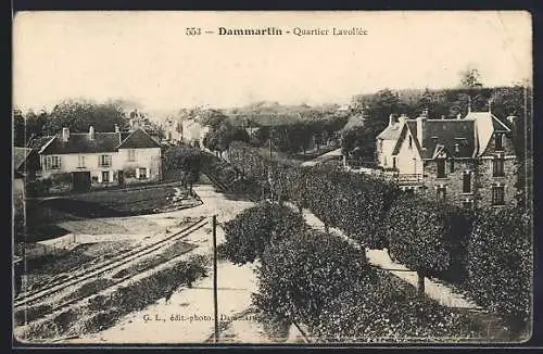 AK Dammartin, Quartier Lavollée avec vue sur les maisons et la campagne environnante