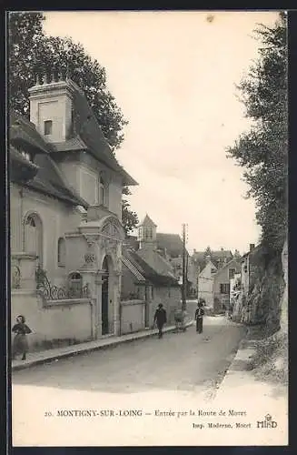 AK Montigny-sur-Loing, Entrée par la Route de Moret