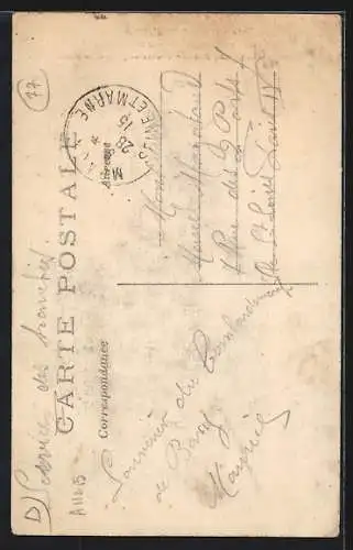 AK Barcy, La Place communale après le bombardement de 1914