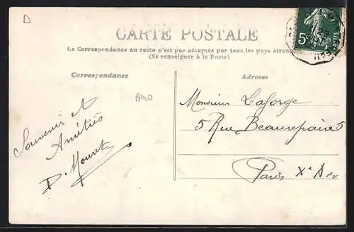 AK Voulx, Rue de la Gare avec hôtel et salon pour noces