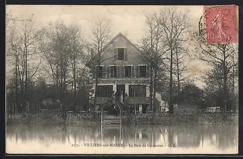 AK Villiers-sur-Marne, Le Bois de Gaumont, vue sur le chalet au bord de l`eau