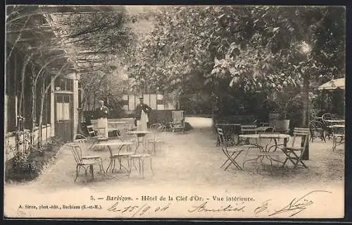 AK Barbizon, Hôtel de la Clef d`Or, Vue intérieure