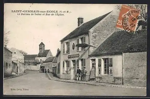 AK Saint-Germain-sur-École, Le Bureau de Tabac et Rue de l`Église