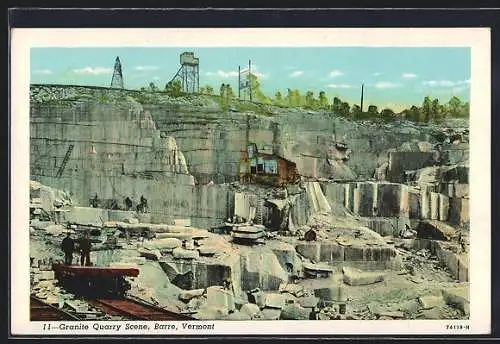 Künstler-AK Barre, Granite Quarry Scene