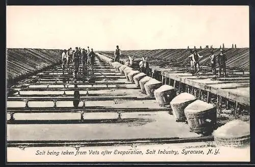 AK Syracuse, NY, Salt being taken from Vats after Evaporation, Salt Industry