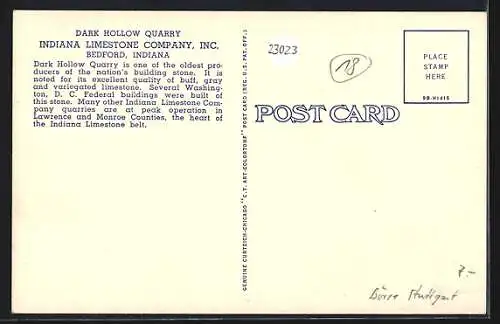 AK Bedford, IN, Dark Hollow Quarry, Indiana Limestone Company, Inc.