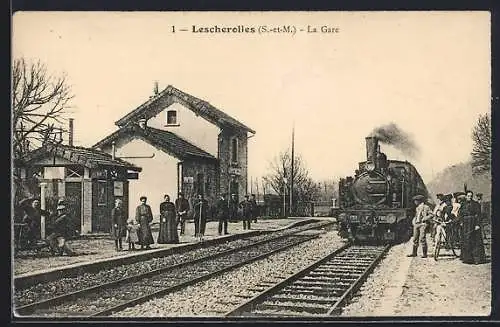 AK Lescherolles /S.-et-M., La Gare