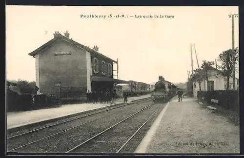 AK Ponthierry /S.-et-M., Les quais de la Gare