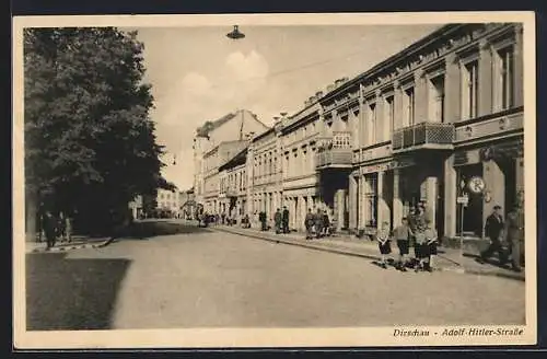 AK Dirschau, Partie in der Strasse