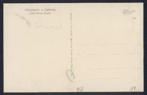 AK Schönlanke a. Ostbahn, Strasse, Buchhandlung mit Portrait im Eingang
