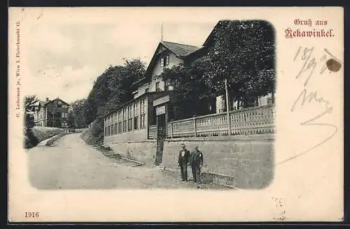 AK Rekawinkel, Strassenpartie am Gasthaus Liesinger