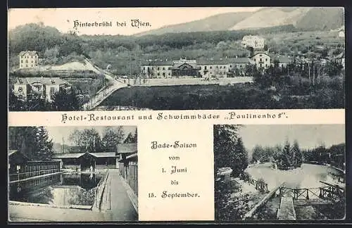 AK Hinterbrühl bei Wien, Hotel-Restaurant und Schwimmbäder Paulinenhof