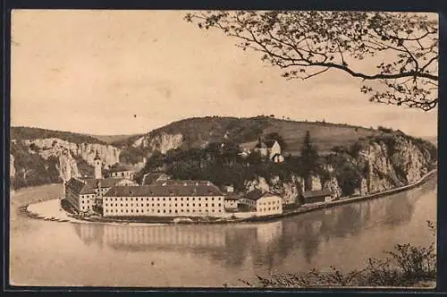 AK Kelheim, Weltenburg, Blick auf die Benediktiner-Abtei