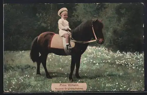 AK Prinz Wilhelm von Preussen auf Pony