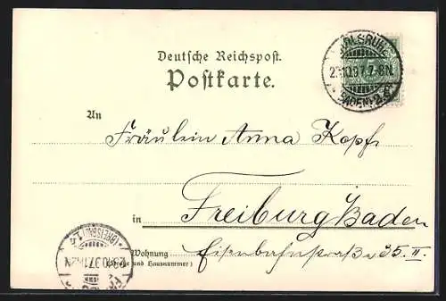 Künstler-AK Karl Mutter: Karlsruhe, Kaiserdenkmal im Park