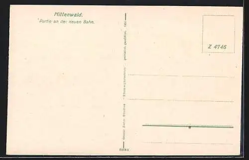 AK Mittenwald, Partie an der Neuen Eisenbahn