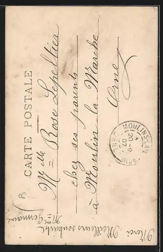 AK Namenstag Rose, Zwei Mädchen an einer Mauer