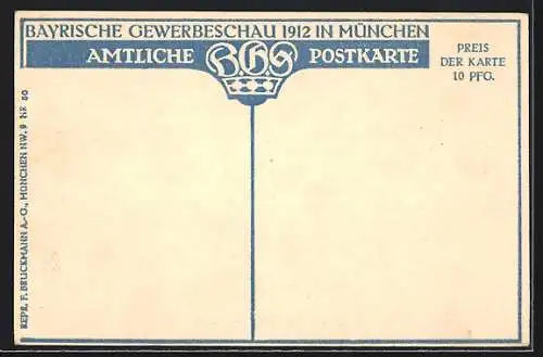 AK München, Bayrische Gewerbeschau 1912, Blick auf das Haupt-Restaurant