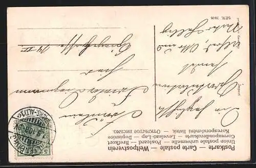 AK Zwei Briefschwalben mit Vergissmeinnicht-Hufeisen, Geburtstagsgruss