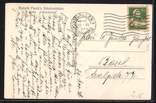 Künstler-AK Elsbeth Forck: Lustig Blut und leichter Sinn, Schattenbild