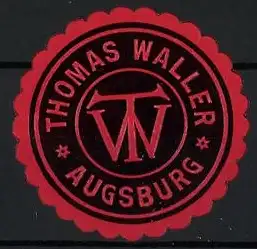 Reklamemarke Augsburg, Thomas Waller, TW-Monogramm