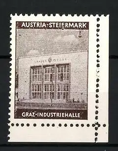 Reklamemarke Graz, Industriehalle, Gebäudeansicht