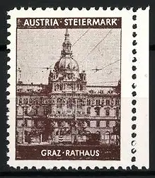 Reklamemarke Graz, Austria Steiermark, Rathaus