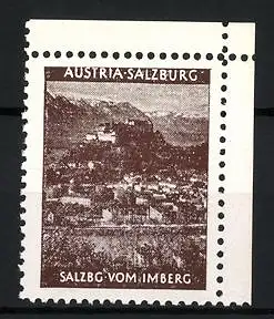 Reklamemarke Salzburg, Salzburg vom Imberg gesehen, Stadtansicht