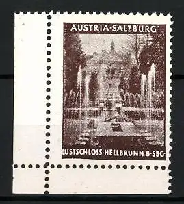 Reklamemarke Austria-Salzburg, Lustschloss Hellbrunn b. Sbg, Wasserspiele