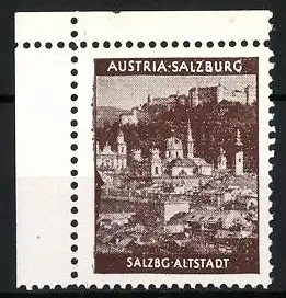 Reklamemarke Salzburg, Austria-Salzburg, Altstadtansicht