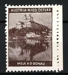 Reklamemarke Melk a.d. Donau, Austria-Nied-Österr, Klosteransicht