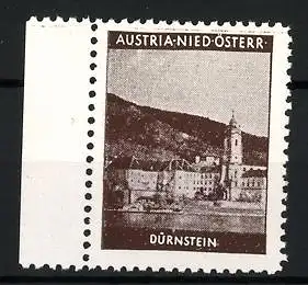 Reklamemarke Dürnstein, Austria-Nied.Österr., Stadtansicht mit Kirche