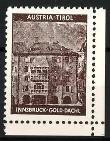 Reklamemarke Austria-Tirol, Innsbruck Gold-Dachl, Gebäudeansicht