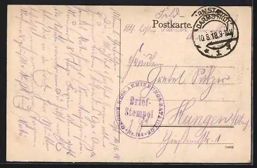 AK Darmstadt, Wilhelminenstrasse mit Geschäft H. Schuchard`s Nachf.