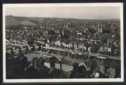 AK Würzburg, Totalansicht der Stadt