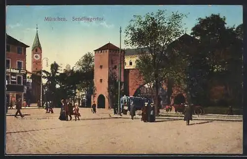 AK München, Strassenbahn am Sendlinger Tor