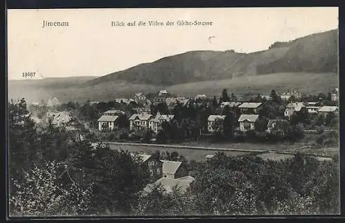 AK Ilmenau, Blick auf die Villen der Göthe-Strasse