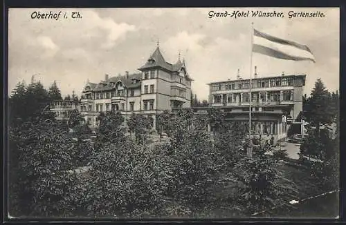 AK Oberhof / Thüringen, Grand-Hotel Wünscher, Gartenansicht