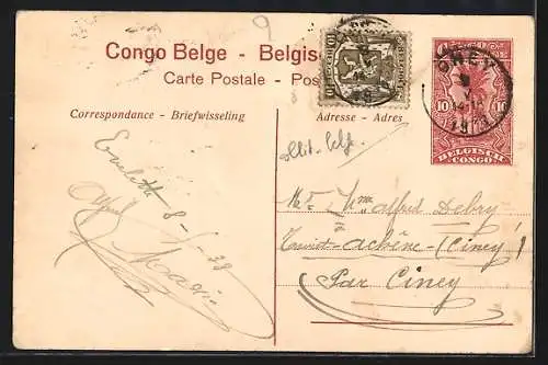 AK Congo Belge, Erlegter Elefant