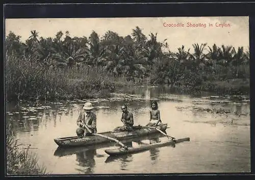 AK Crocodile shooting in Ceylon