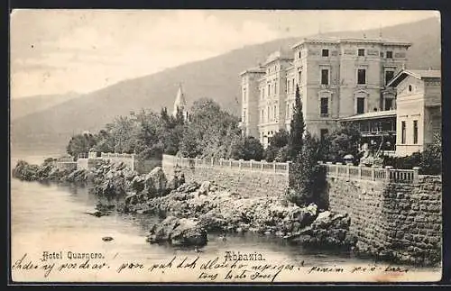 AK Abbazia, Blick zum Hotel Quarnero