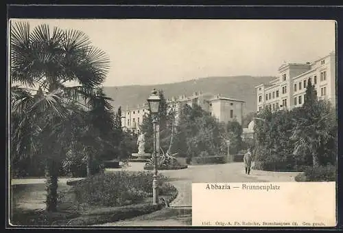 AK Abbazia, Partie am Brunnenplatz