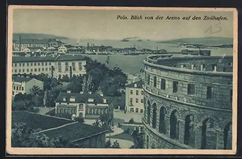 AK Pola, Blick von der Arena auf den Zivilhafen